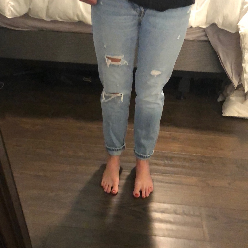 Levi 501T Light Denim Boyfriend Jeans!